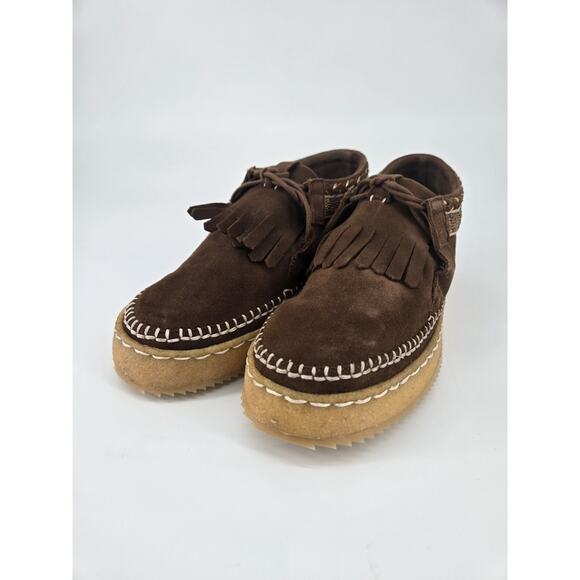 Laidback London Beaded Erku Chukka Moccasins Brown Suede Sz 38 US 7.5 New In Box - Picture 2 of 13